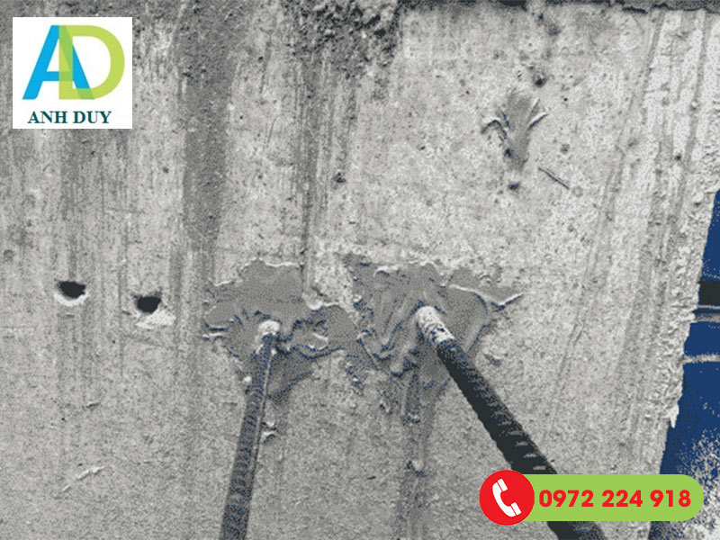 Thi công khoan cấy thép bằng keo Sikadur