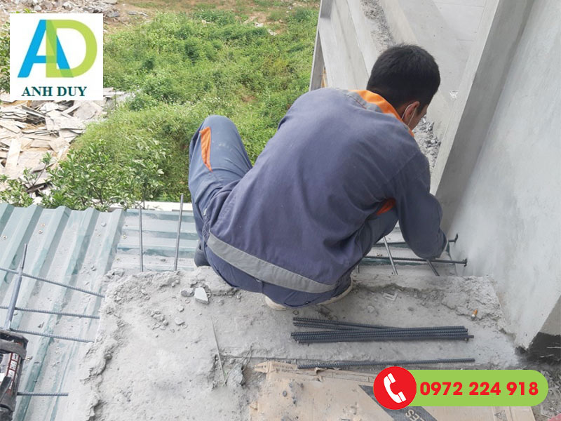 Các bước thi công khoan cấy thép